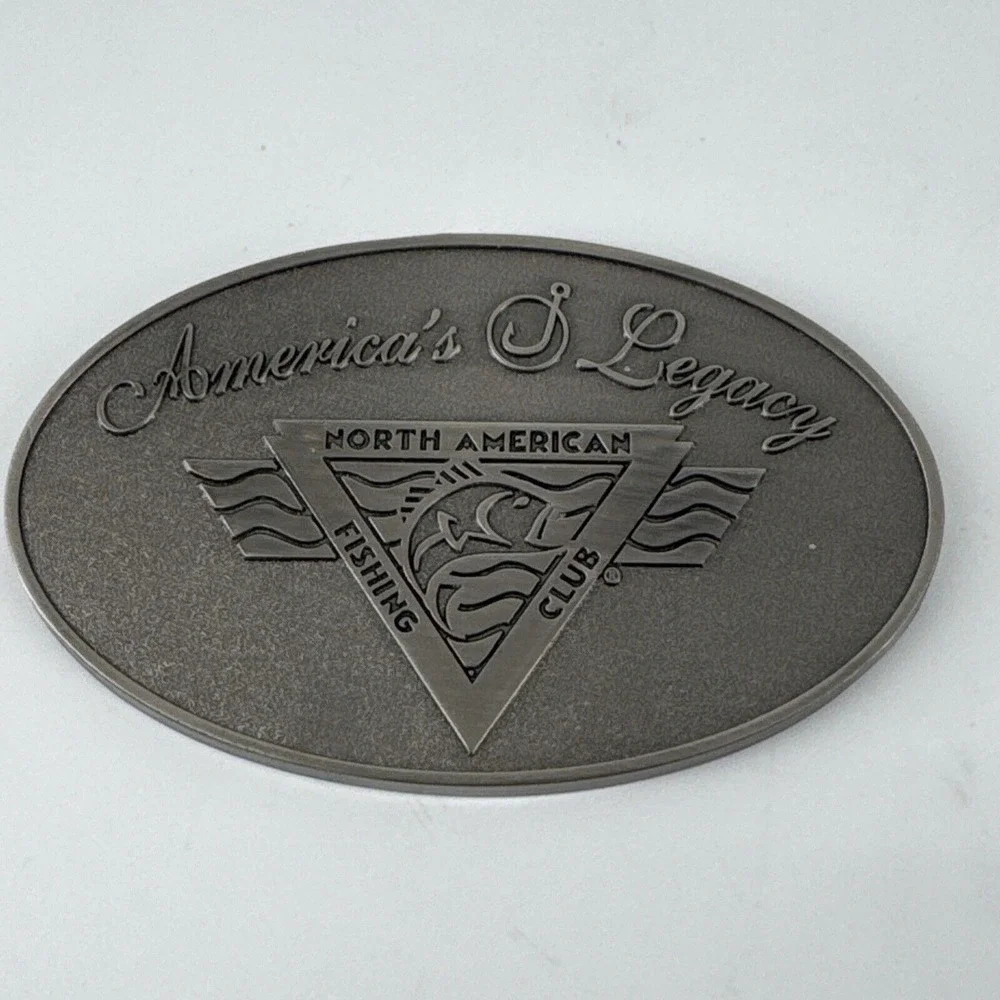 Brass‎ Metal Plaque North American Fishing Club Flat Back America's Legacy Fish